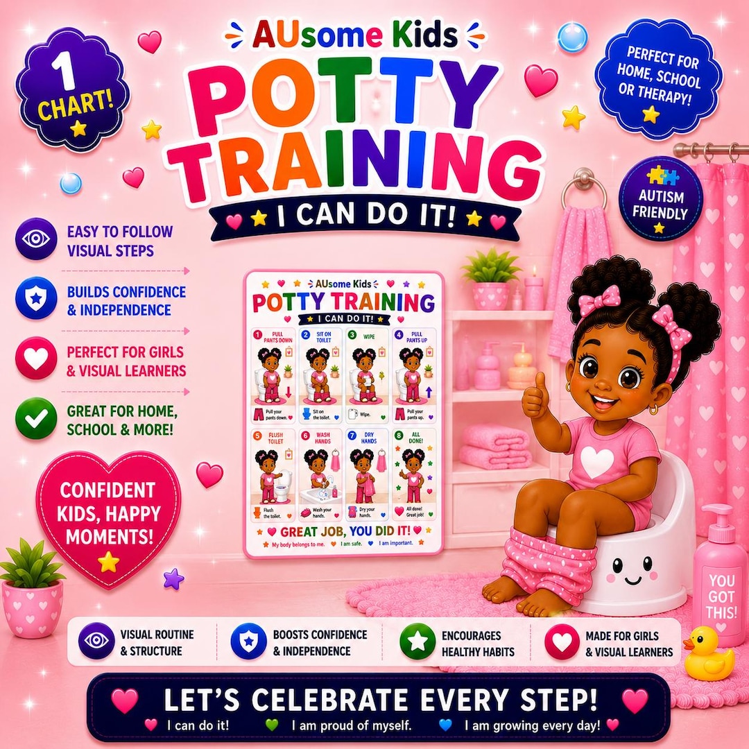 Potty Training Routine Chart for Kids | Visual Schedule Printable (PDF ...