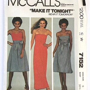 1980s VINTAGE McCALL&#39;S PATTERNS #7152 | Summer Dress Jacket Sleeveless Belted Miss Size 6 (X-Small)