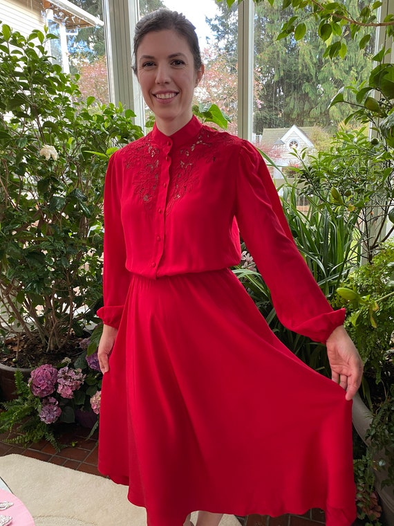 VINTAGE NORDSTROM DRESS Gallery 100 Silk Women s Small Filigree