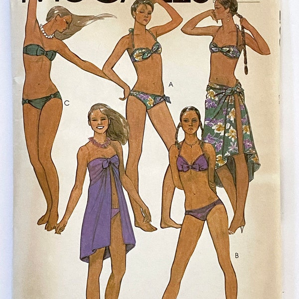 1970sVINTAGE McCALL'S PATTERNS #7548 | Swimsuits & Coverup Size Small X-Small