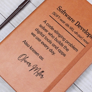 ソフトウェア開発者の定義、パーソナライズされたコーディングギフト、ソフトウェアエンジニアジャーナル、プログラマーノートブック、面白いテクノロジーギフト