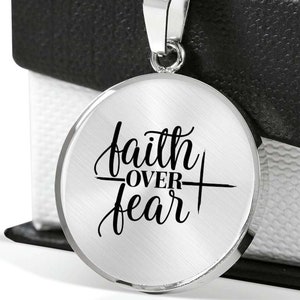 Faith Over Fear, Faith Over Fear Necklace, Faith Necklace, Cross Necklace, Motivation Necklace, Faith Over Fear Personalize