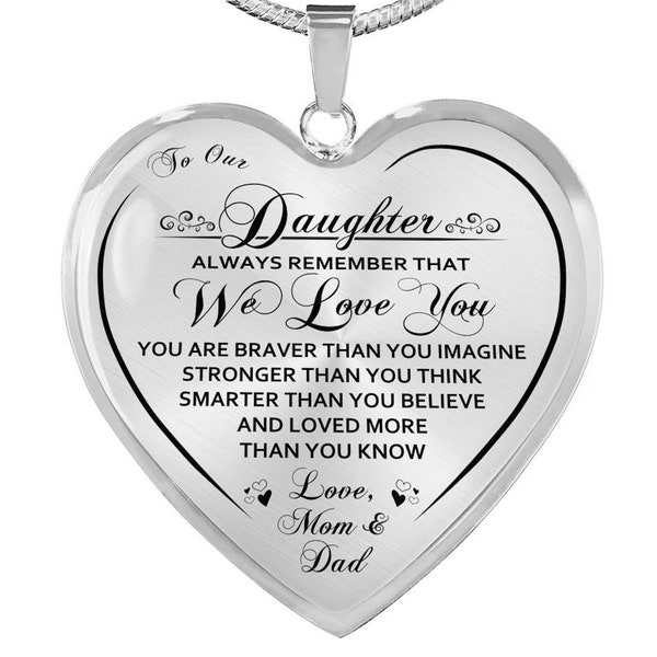 À notre collier de fille, cadeau de fille de maman et papa, cadeau de mère de fille de père, cadeau personnalisé de bijoux pour la fille des parents