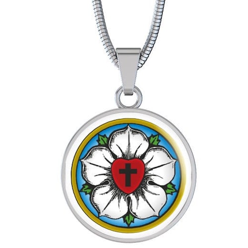Luther Rose Pendant Necklace Lutheran Jewelry Reformation Gift Etsy