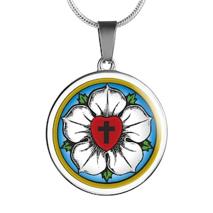 Luther Rose Anhänger Halskette lutherischer Schmuck Reformation Geschenk für Erstkommunion, Taufe, Konfirmation, Jubiläumsgeschenk, Geburtstagsgeschenk Bild 2