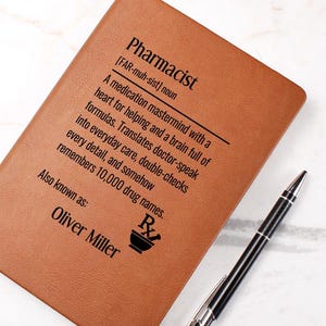 Personalized Pharmacist Journal, Custom Pharmacist Gift, Pharmacy School Grad, Pharmacist Retirement, PharmD, Doctor of Pharmacy