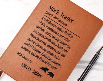 Stock Trader Geschenk, personalisierte Stock Trader Journal, Bulle und Bär Geschenk, Börse, Wall Street, Börse, Day Trader Geschenk