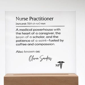 Personalized Nurse Practitioner, Custom DNP Gift, Nurse Practitioner Appreciation, NP Student Notebook, Personal Nurse Practitioner Sign