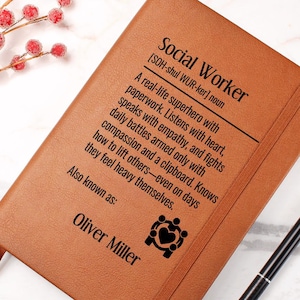 Social Worker Gift, Personalized Social Worker Journal, Custom Social Worker Notebook, LSW Gift, MSW Gift, Social Worker Graduation