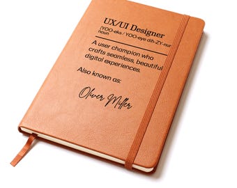Personalized UX UI Designer Journal, Custom UXUI Designer Dictionary Definition Notebook, Web Designers, App Creators and Digital Artists