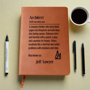 Personalized Architect Journal, Architect Dictionary Definition Gift, Custom Gift for Architects, Architect Student, Architect Retirement