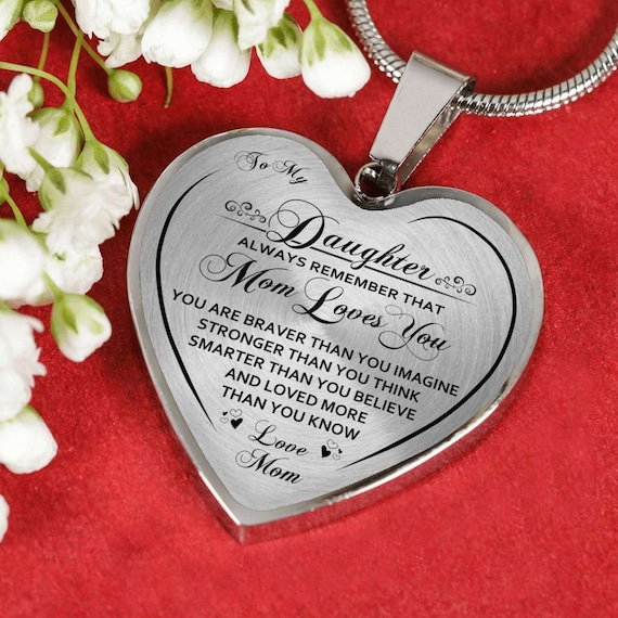 To My Daughter Necklace, Daughter Necklace From Mom, Sentimental Gift Mother to Daughter, Stronger Than You Think Necklace, Personalize