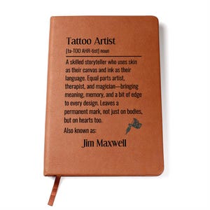 Personalized Tattoo Artist Journal, Custom Tattoo Artist Notebook, Tattoo Artist Definition Gift, Tattoo Artist Gift, Tattoo Artist Ideas