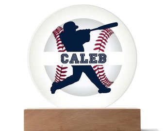 Personalized Baseball Decor, Baseball LED Light, Personalized Night Light, Baseball Name Sign, Gift for Baseball Player, Boys Room Decor