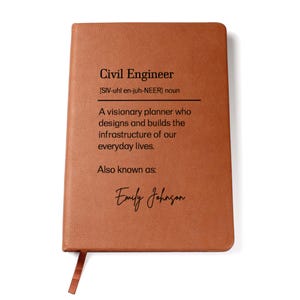 Civil Engineer Gift, Personalized Civil Engineer Journal, Engineering Gifts, Engineer Student, Civil Engineer