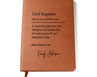 Civil Engineer Gift, Personalized Civil Engineer Journal, Engineering Gifts, Engineer Student, Civil Engineer
