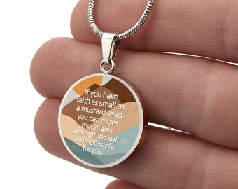 Orecchini Religiosi Motivazionali In Acciaio Inox – Simbolo Del Seme Di Senape Con Scritta Matteo 17:20, 12mm, Con Confezione Regalo - 6