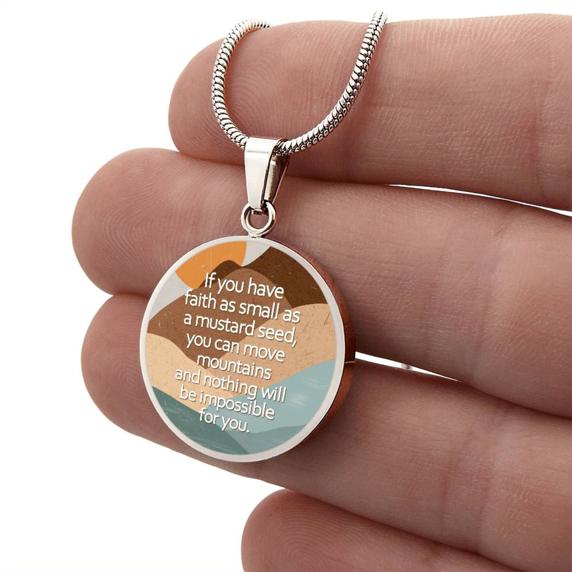 Collana in argento con semi di senape di montagna / Argento sterling 925 / Ragazza DELICATA / Regalo biblico di Matteo 17:20 / Gioielli della fede basati sulle Scritture cristiane - Italia