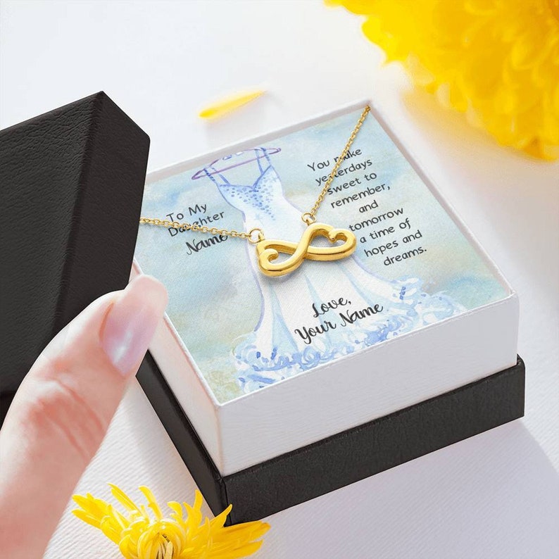 Personalize With Daughter/'s Name And Your Name To My Daughter Personalize Message Card Jewelry Daughter Gift From Dad or Mom For Wedding