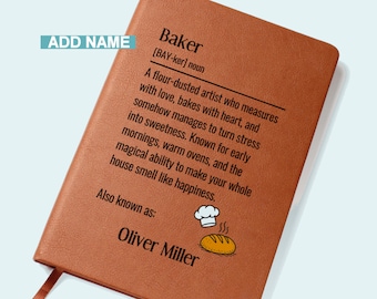 Diario personalizzato per pasticceri, quaderno personalizzato per pasticceri, laureato in scuola di cucina, pasticcere, regalo per pasticceri, descrizione del dizionario per pasticceri