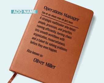 Personlig anteckningsbok för verksamhetschef, anteckningsbok med ordboksdefinition, present till verksamhets-, logistik- och leveranskedjechefer