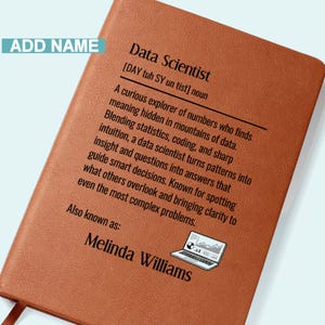 Personalized Data Scientist Journal Custom Notebook Data Science Gift Machine Learning Statistics Gift Analytics Journal