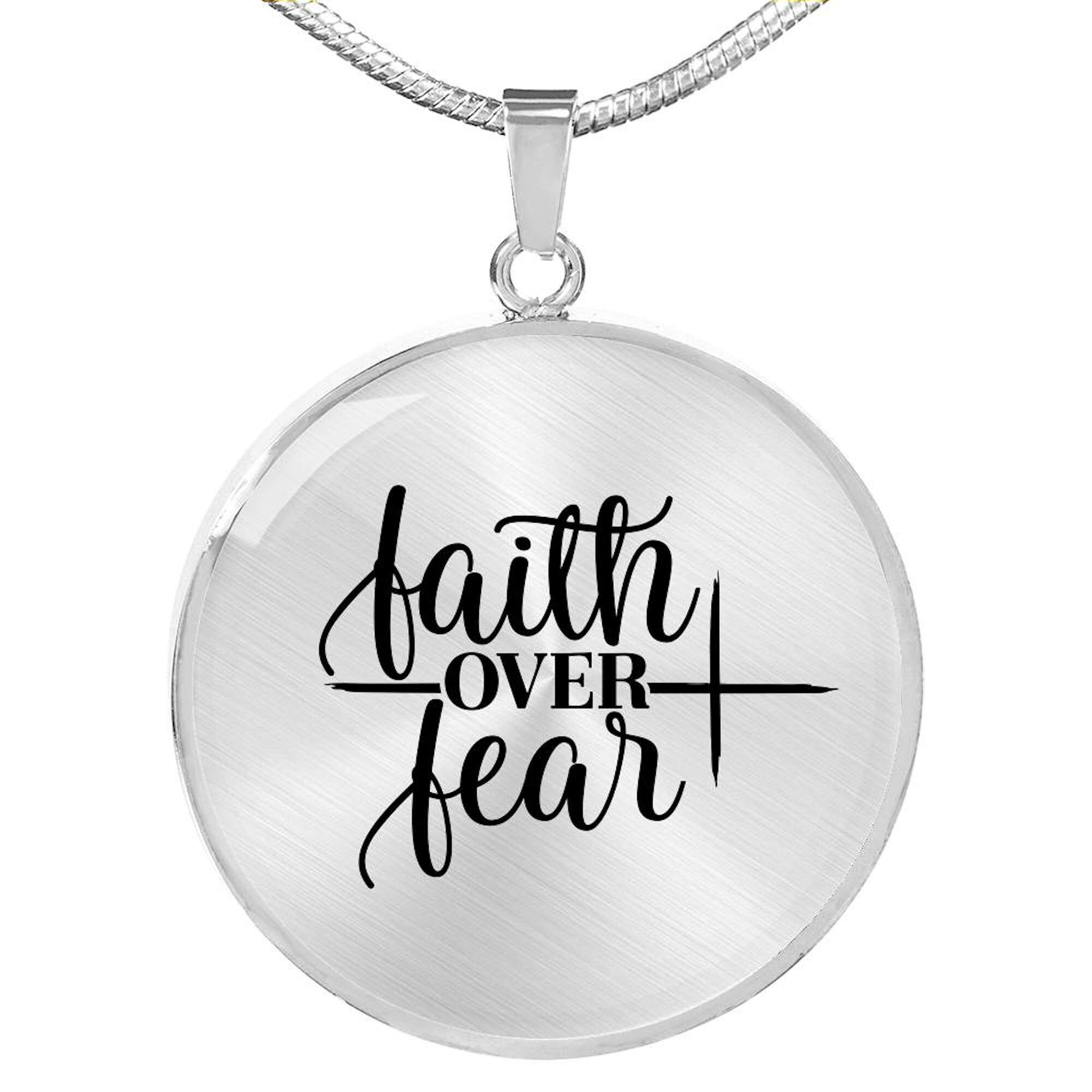 FAITH OVER FEAR GOLD CROSS NECKLACE main image 1
