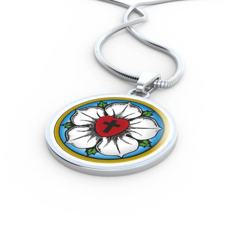 Luther Rose Pendentif Collier Luthérien Bijoux Réforme Cadeau pour Première Communion, Baptême, Confirmation, Cadeau d'anniversaire, Cadeau d'anniversaire image 9