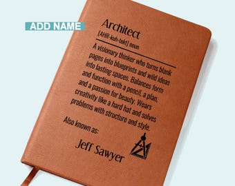 Diario de arquitecto personalizado, regalo con definición de diccionario de arquitecto, regalo personalizado para arquitectos, estudiantes de arquitectura, jubilación de arquitectos