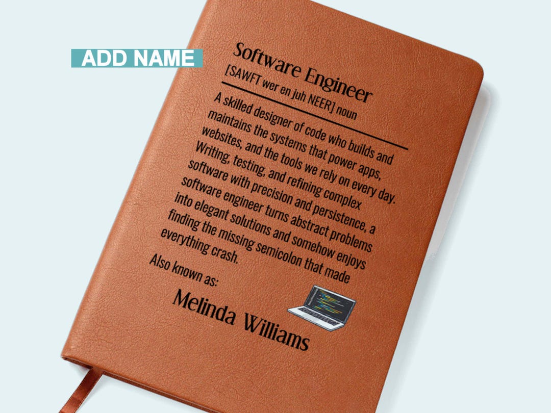 Personalized Software Engineer Journal Custom Name Notebook With ...