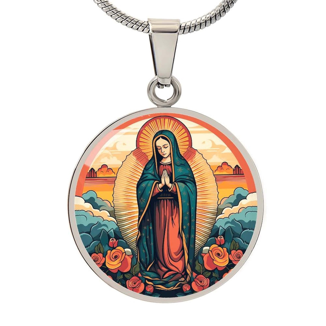 Our Lady of Guadalupe Pendant, Virgin Mary of Guadalupe Necklace ...