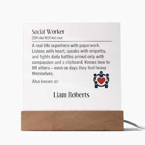 Personalized Social Worker Gift, Custom Social Worker Definition, Social Worker Grad, Social Worker Name Plaque, Social Worker Appreciation