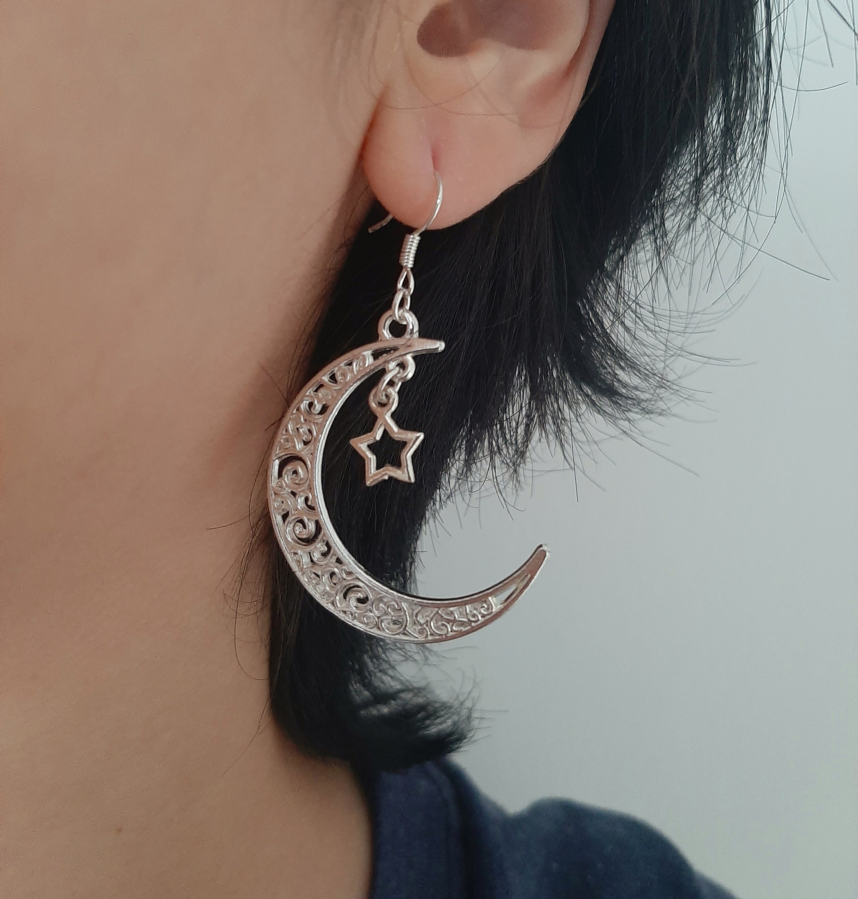 【STONEHENgE】DAL〜14K Moon and Star Earrings SA24A59F StoneHenge DAL 14K Earrings SA24A62T Cubic Zirconia 14K Rose