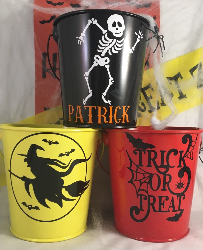 Personalised trick or treat buckets halloween Etsy