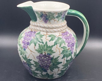 Vintage Indra Ceramic Hand painted Pitcher (0622)