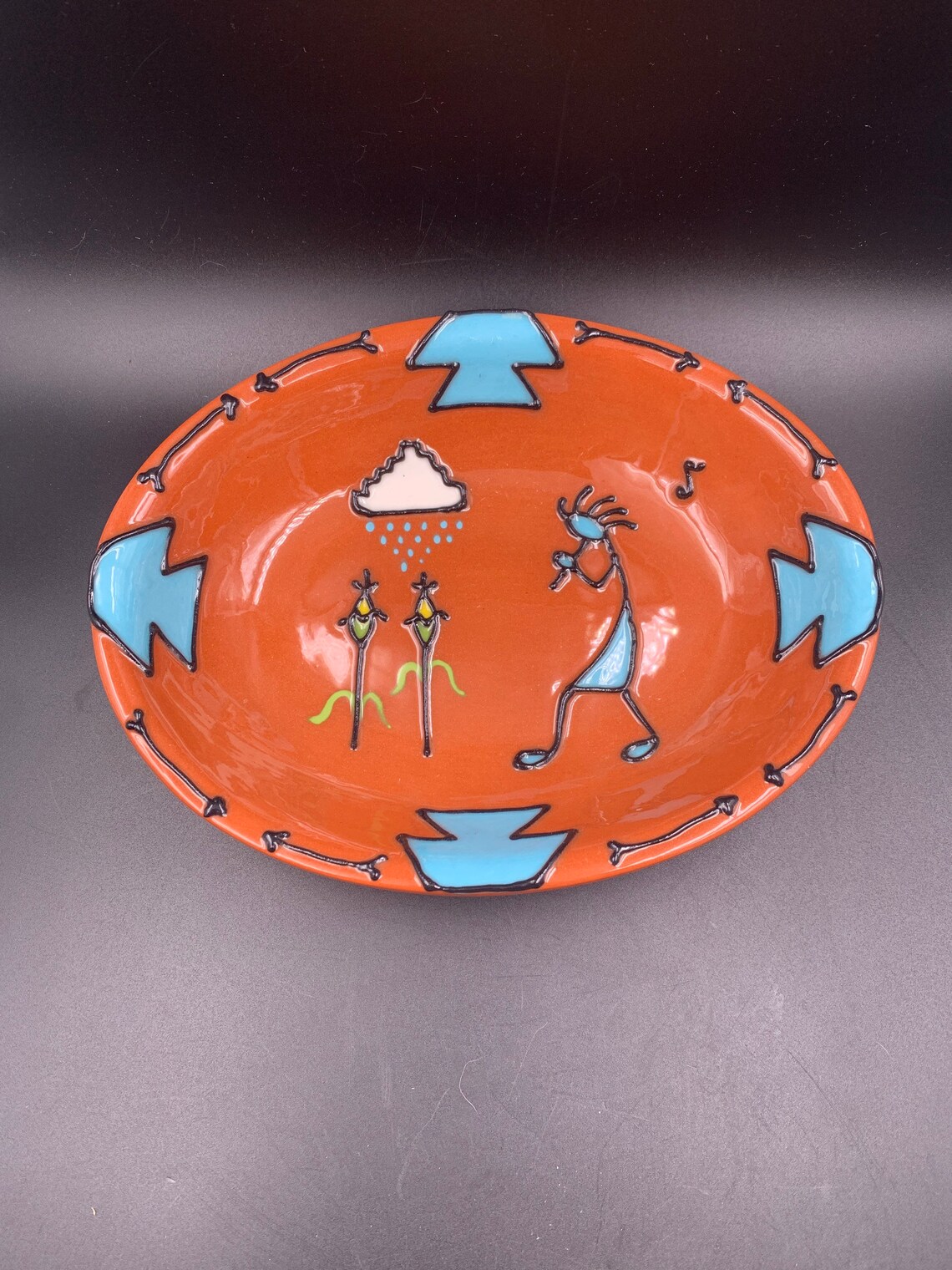 Vintage Ruidoso Handmade Pottery Oval Bowl Signed by Artist Etsy