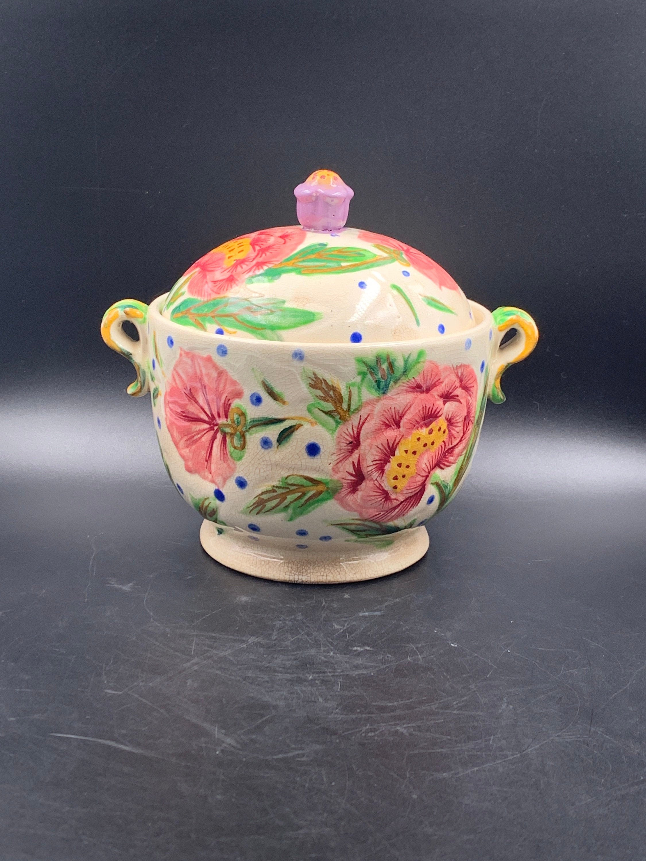Vintage Noritake Hand painted Floral Jar with Lid 0721 Etsy