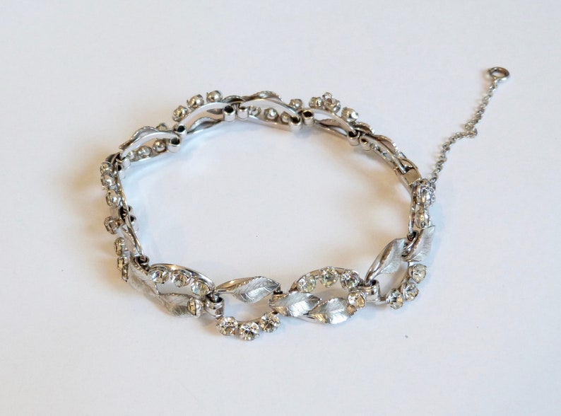 Vintage KREMENTZ silver plated bracelet with clear crystal | Etsy
