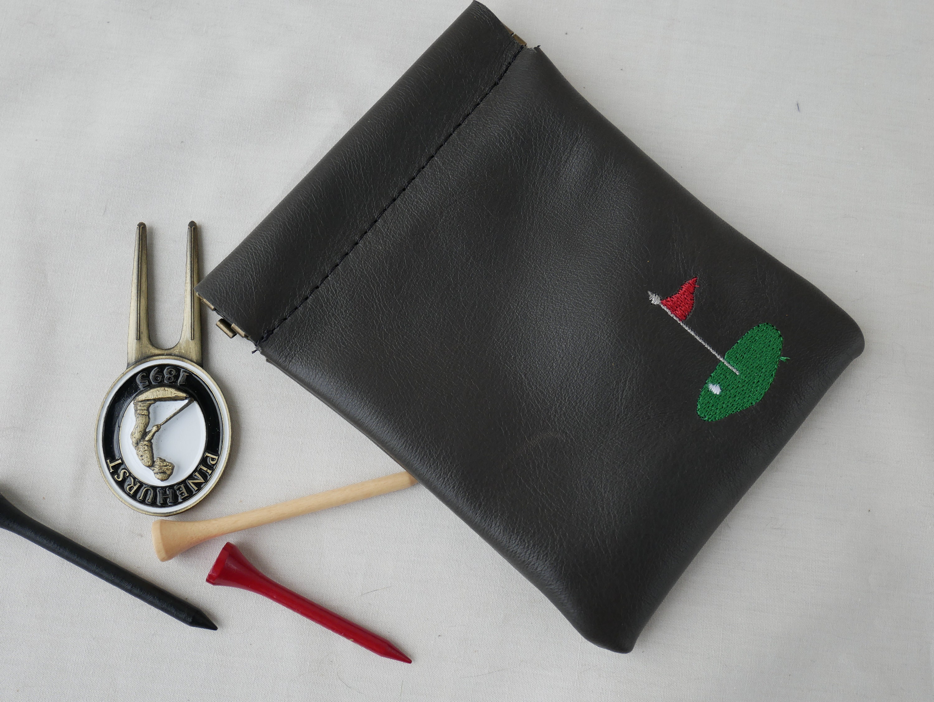 Golf leather pouch Golf pouch Golf gift Gift for a golfer Etsy