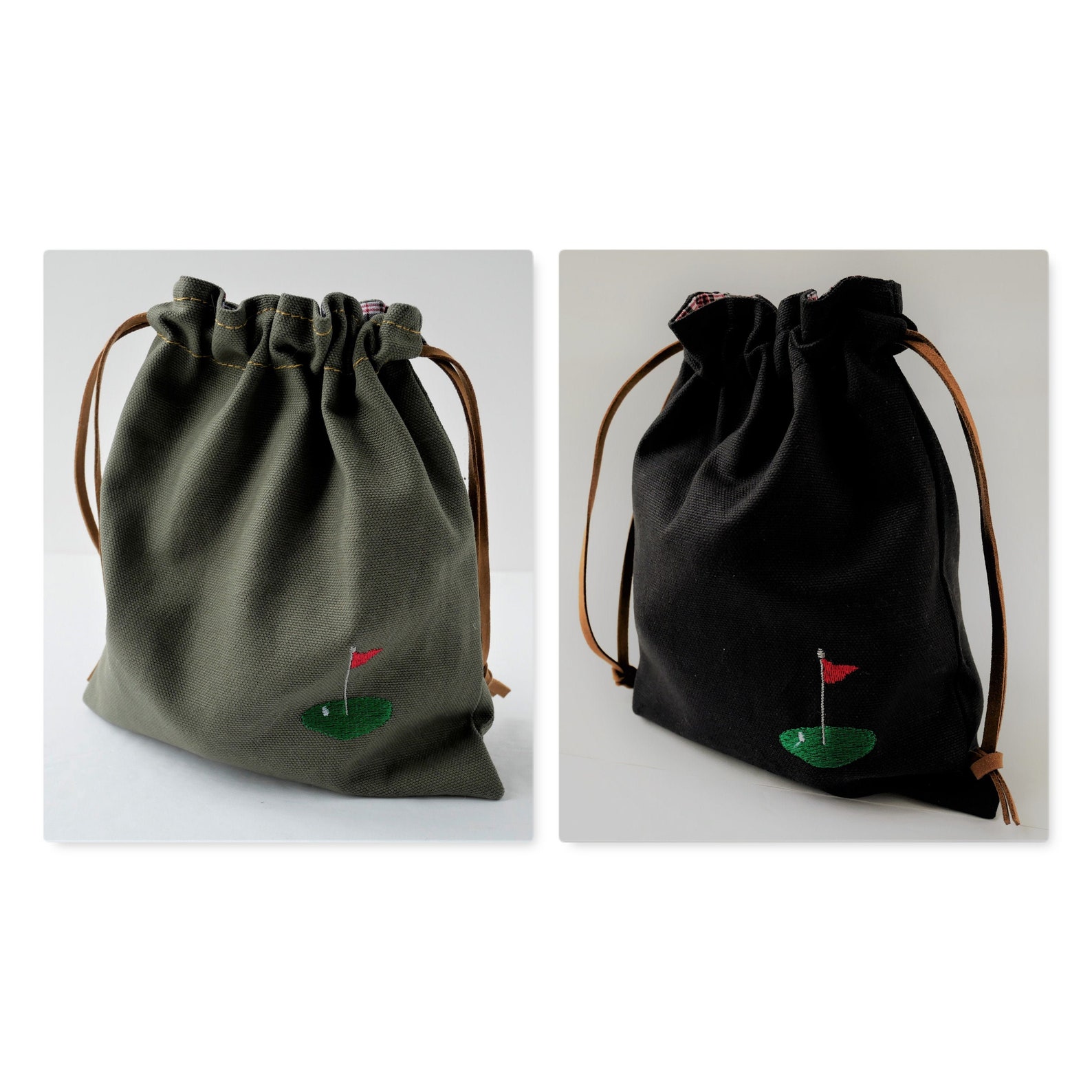 Golf Gift Golf ball bag Golf drawstring bag Golf Bag Golf Etsy