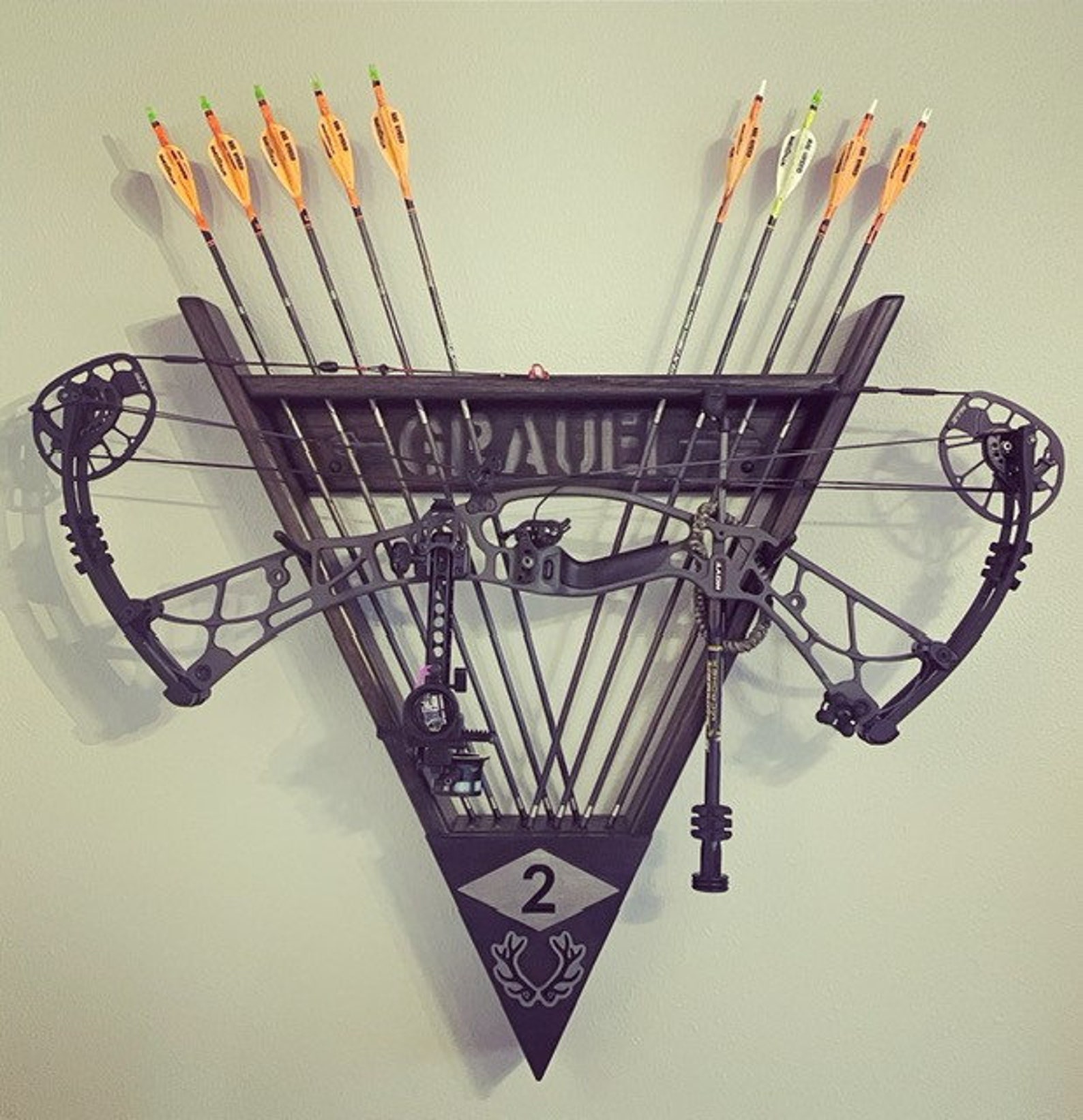Custom Archery Bow Rack Wall Mount for Compound Traditional Etsy