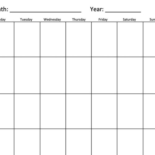 Portrait Monthly Calendar DOWNLOAD - Etsy