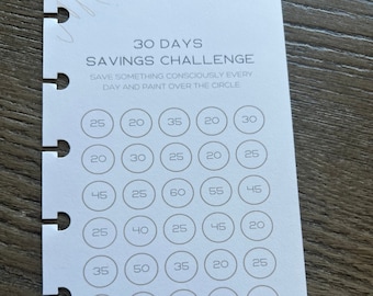 30 Day Savings Challenge Tracker