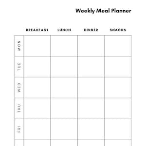 Weekly Meal Planner (PRINTED)