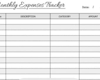 Expense Tracker (PRINTED SHEETS)