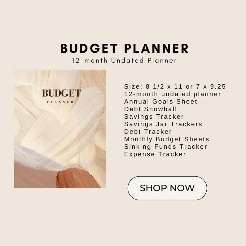 Budget Weekly Undated Planner 画像 1