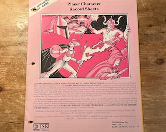 Vintage TSR D & D Character Sheets 1981 - 7 Pieces