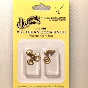 Houseworks Dollhouse Miniatures #1146 Victorian Fancy Door Knob with Back Plate - 4 Sets
