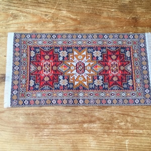 Dollhouse Miniature Red East Caucasian Style Oriental Rug