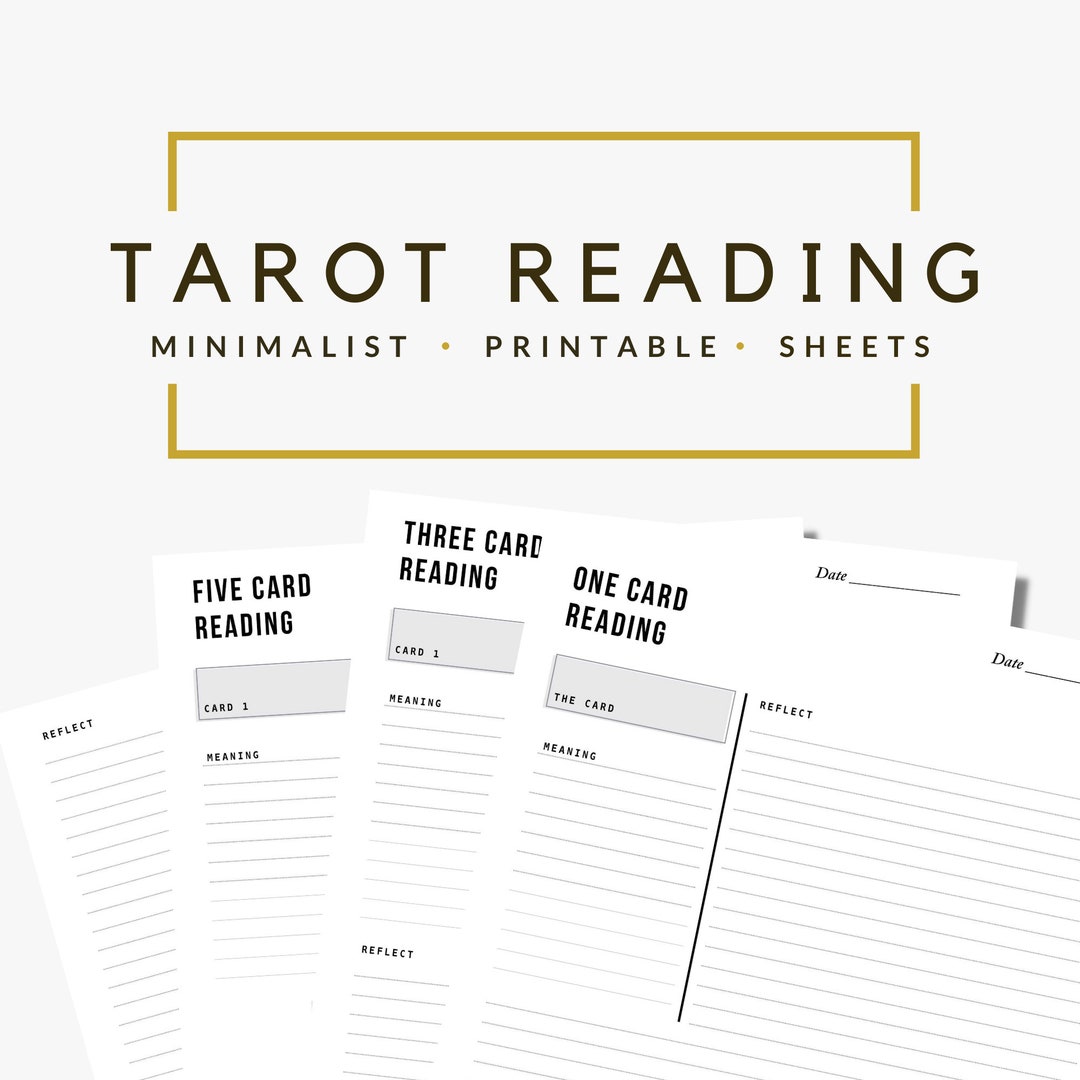 Tarot Card Reading Journal Pages // Tarot Deck Readings // Etsy